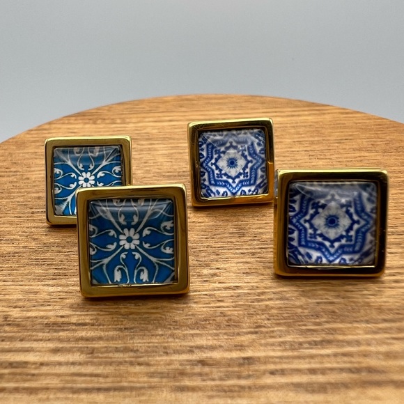 Elegant Boho Stud Earrings -Gold Trendy Stud Earrings- Stylish Stud Earring Set - Picture 15 of 15